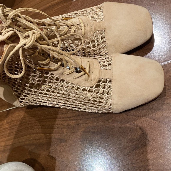 Dior / Naughtily-D 3cm Mesh Ankle Boot in Nude suede 40 10 - Picture 5 of 10